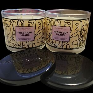 2pc Bath & Body Works Fresh Cut Lilacs 3-Wick Candles - New!!!!!